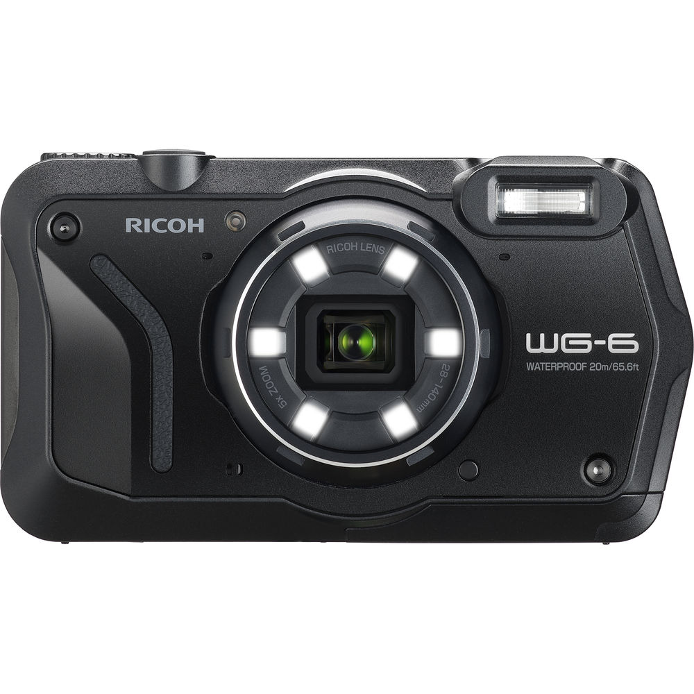 Ricoh WG-6 Digitalkamera (Schwarz) 03843 - 7-teiliges Zubehörpaket