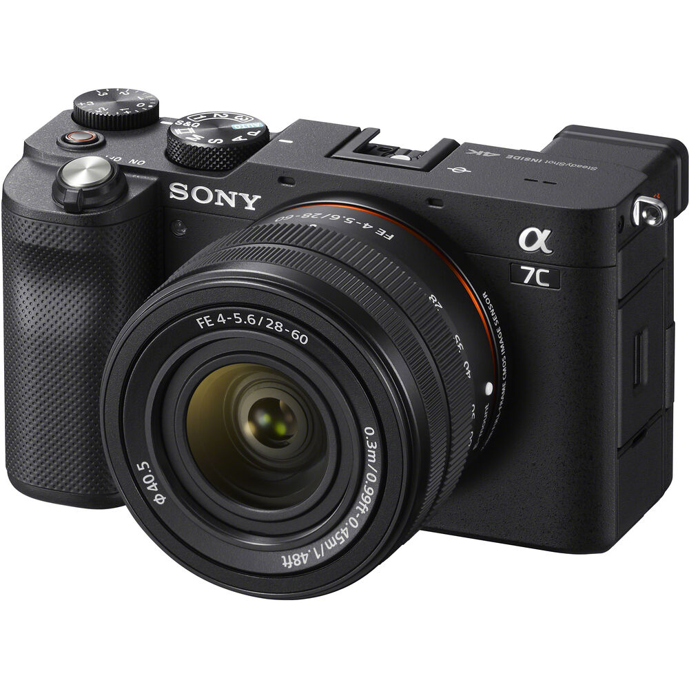 Sony Alpha a7C spiegellose Digitalkamera mit 28-60-mm-Objektiv (Schwarz) – ILCE7CL/B