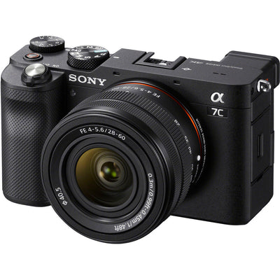 Sony Alpha a7C spiegellose Digitalkamera mit 28-60-mm-Objektiv (Schwarz) – ILCE7CL/B