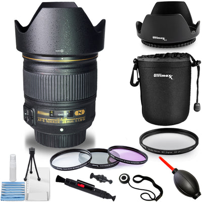 Nikon AF-S NIKKOR 28mm f/1.8G Lens 2203 - With 10 Piece Accessory Bundle