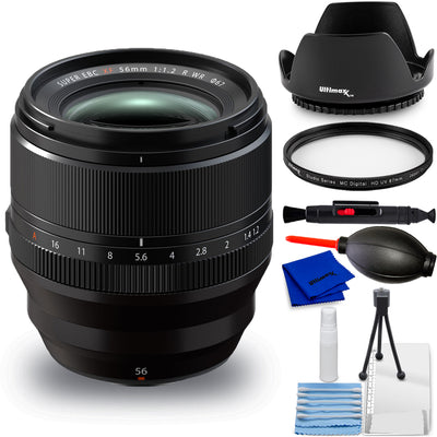 FUJIFILM XF 56mm f/1.2 R WR Lens 16780028 - 7PC Accessory Bundle