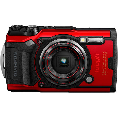 Olympus Tough TG-6 Digitalkamera (rot) V104210RU000 + 64 GB + Filterkit-Paket