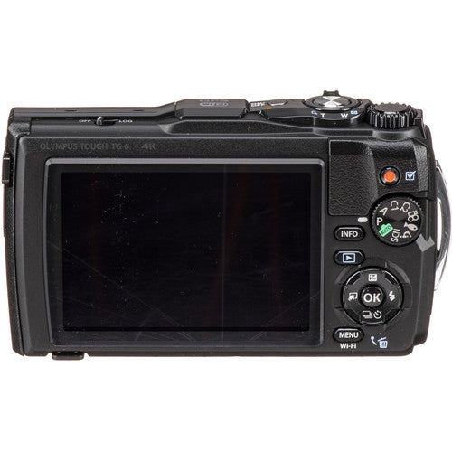 Olympus Tough TG-6 wasserdichte Digitalkamera (schwarz) – 7-teiliges Zubehörpaket