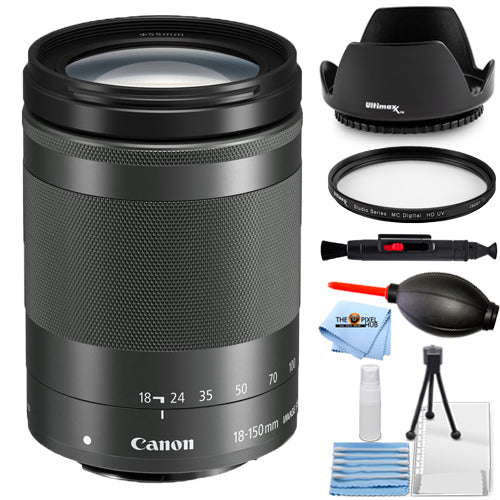 Canon EF-M 18-150mm f/3.5-6.3 IS STM Objektiv (Graphit) 1375C002 - UV-Filterpaket