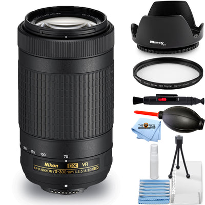 Nikon AF-P DX NIKKOR 70–300 mm 1:4,5–6,3G ED VR-Objektiv, weiße Box – UV-Filter-Paket