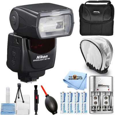 Nikon SB-700 AF Speedlight with 4 AA Batteries + Charger + Diffuser Bundle