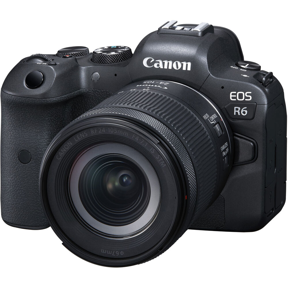 Canon EOS R6 spiegellose Kamera mit 24-105 mm f/4-7.1 Objektiv + 64 GB + Blitzpaket