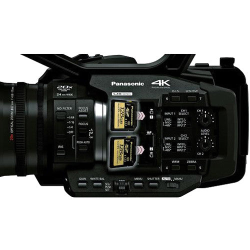 Panasonic AG-UX180 4K Premium Profi-Camcorder + 32 GB + LED-Licht PAKET