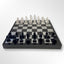 Lucite Acryl Schach + Dame Premium Set - Groß 17,5" (Schwarz/Silber)