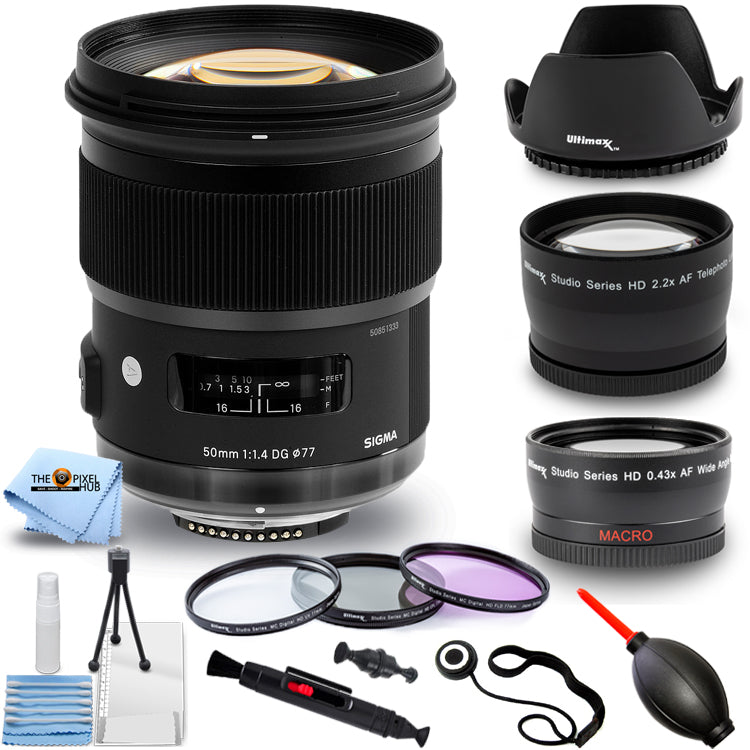 Sigma 50mm f/1.4 DG HSM Art Objektiv für Nikon F 311306 + 3 Objektive im Paket