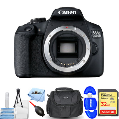 Canon EOS 2000D/Rebel T7 DSLR-Kamera (nur Gehäuse) – Essential 32 GB Bundle