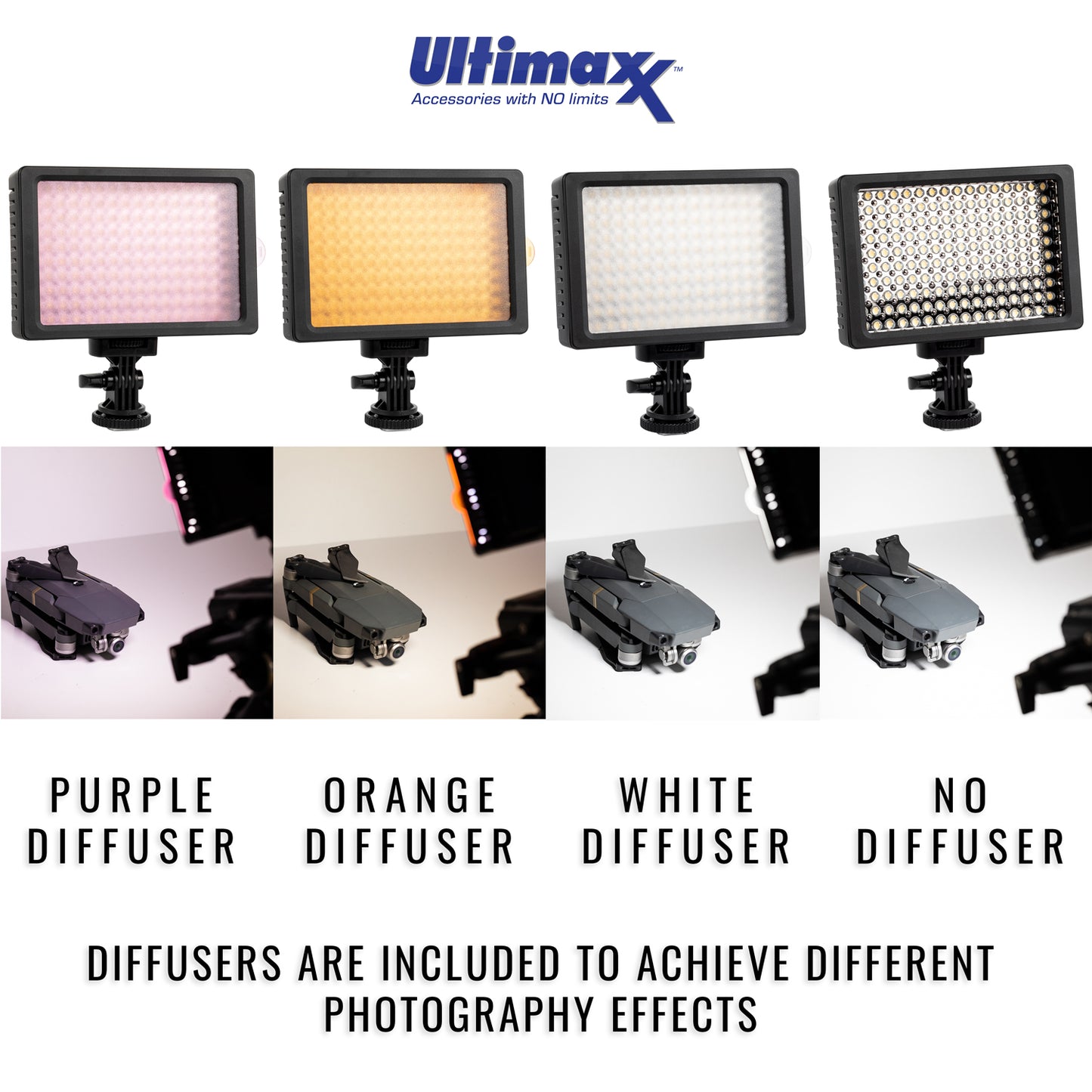 ULTIMAXX Professionelle dimmbare 160 LED-Licht-Videokamera für Canon Nikon Sony