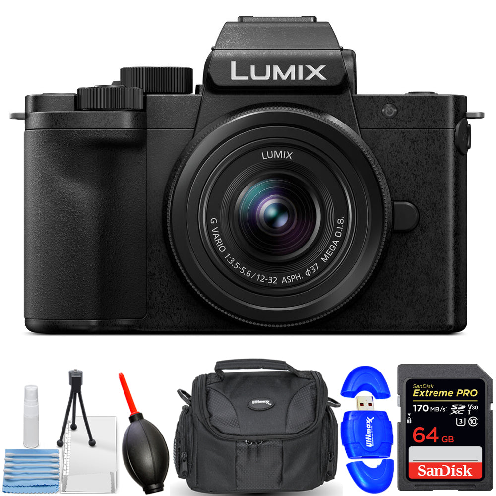 Panasonic Lumix G100 spiegellose Kamera mit 12-32-mm-Objektiv DC-G100KK – 64-GB-Kit