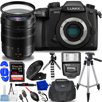 Panasonic Lumix GH5 spiegellose Kamera mit 12-60-mm-Objektiv – 15-teiliges Zubehörpaket