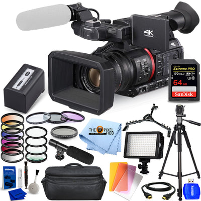 Panasonic AG-CX350 4K-Camcorder + 64 GB + LED-Licht + Filter-Kit – Top-Value-Paket