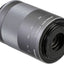 Canon EF-M 55-200mm f/4.5-6.3 IS STM Objektiv (Silber) im Bundle – Neu in weißer Box