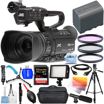 JVC GY-HM180 Ultra HD 4K Camcorder mit HD-SDI + 64 GB + Filter-Kit-Paket