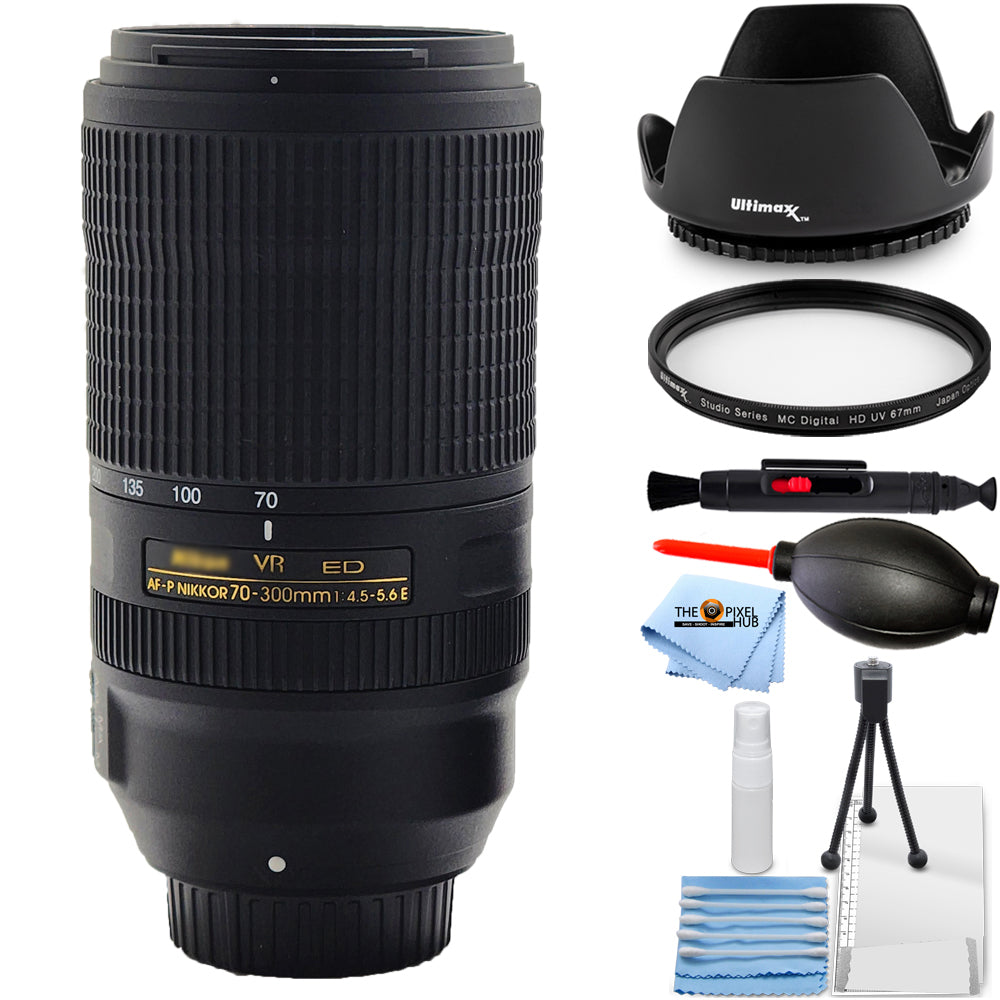 Nikon AF-P NIKKOR 70–300 mm 1:4,5–5,6E ED VR-Objektiv 20068 – Essential UV-Paket