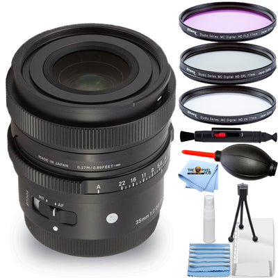 Sigma 35 mm f/2 DG DN Contemporary-Objektiv für Sony E – Essential Filter Kit Bundle