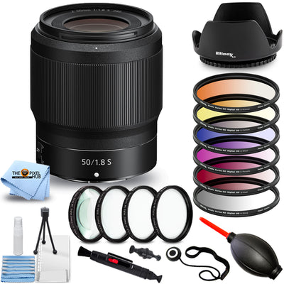 Nikon NIKKOR Z 50mm f/1.8 S Lens + 6PC Gradual Color Filter Kit Bundle