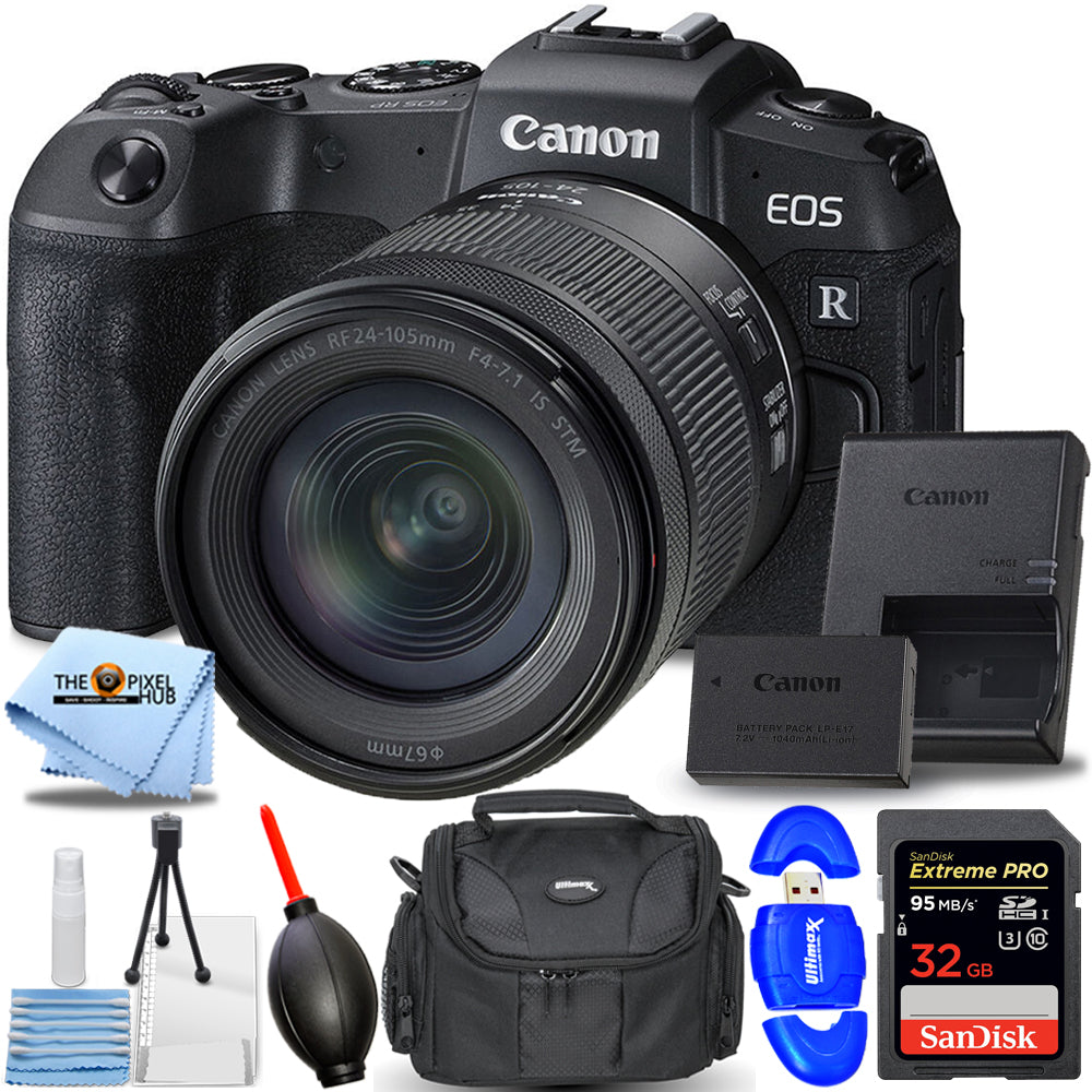 Canon EOS RP Mirrorless Digital Camera with 24-105mm f/4-7.1 Lens + 32GB Bundle