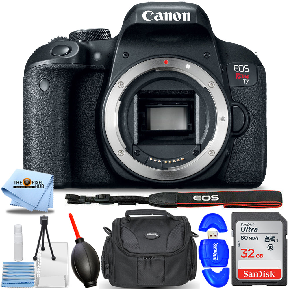 Canon EOS Rebel T7 DSLR-Kamera (nur Gehäuse) – Essential 32 GB Bundle