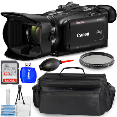 Canon XA60 Professioneller UHD 4K-Camcorder PAL (ohne Griff) – 7-teiliges Zubehörpaket