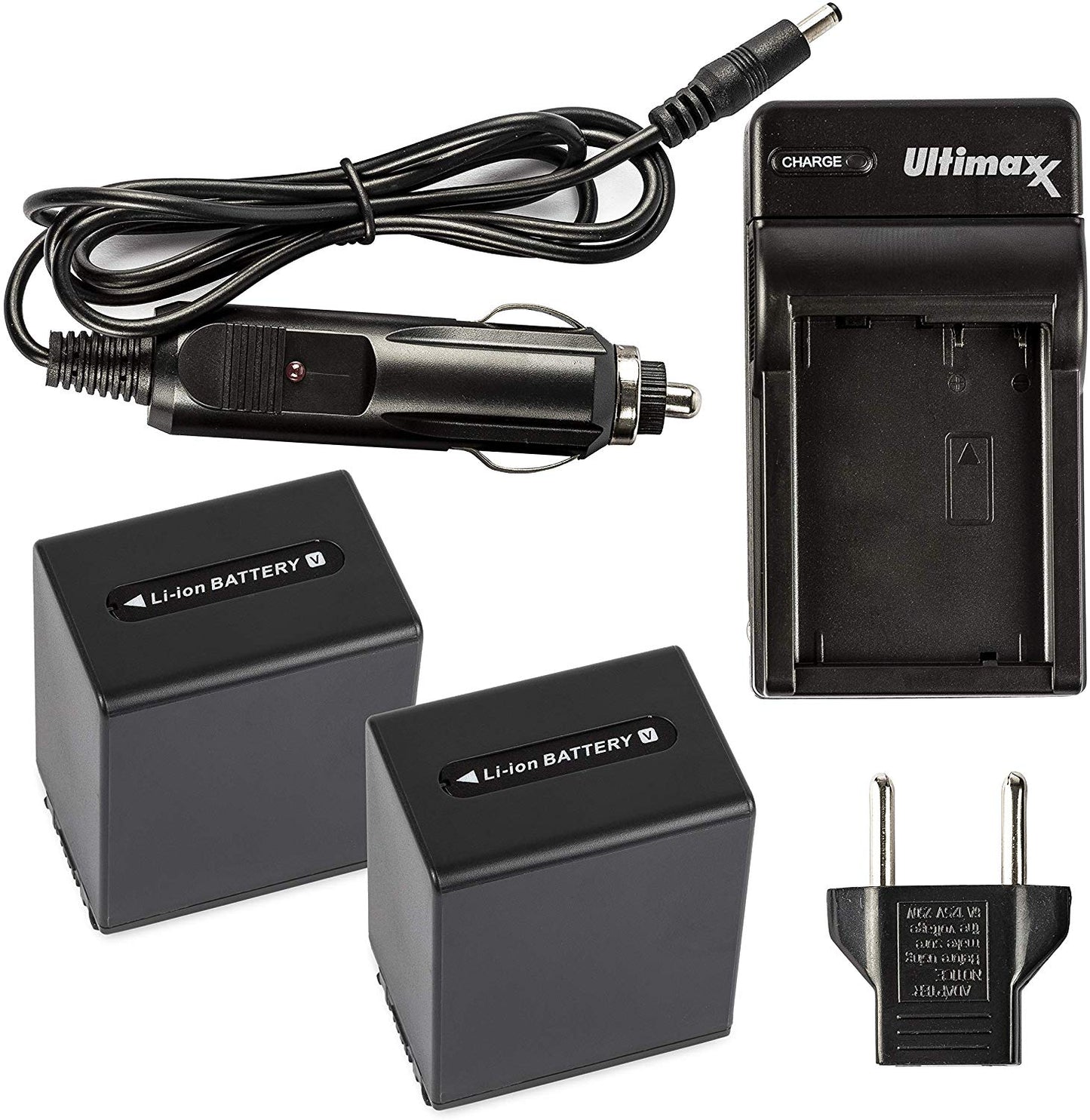 ULTIMAXX Rapid Charger with 2x NP-FV100 Batteries for Sony DCR-SR15 and SR2