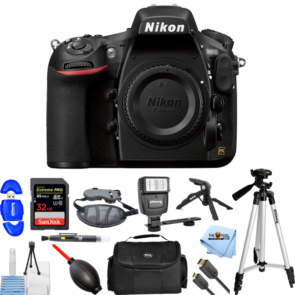 Nikon D810 DSLR-Kamera (nur Gehäuse) 1542 – 12-teiliges Zubehörpaket