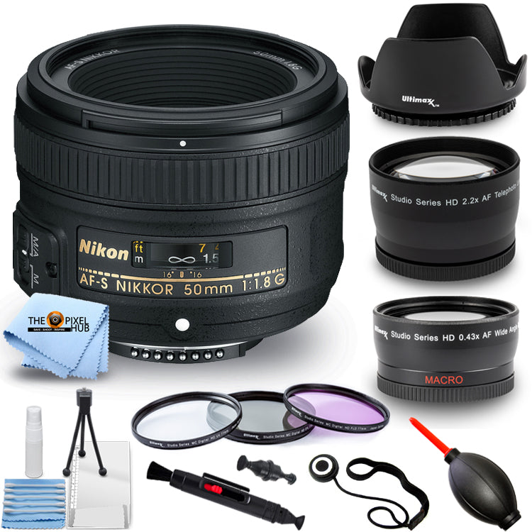 Nikon AF-S NIKKOR 50 mm 1:1,8G-Objektiv 2199 + Tele- und Weitwinkelobjektiv-Paket