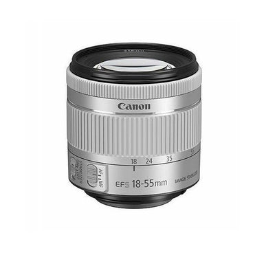 Canon EF-S 18–55 mm f/4–5,6 IS STM-Objektiv (weiß, offene Verpackung) – 10-teiliges Zubehörpaket