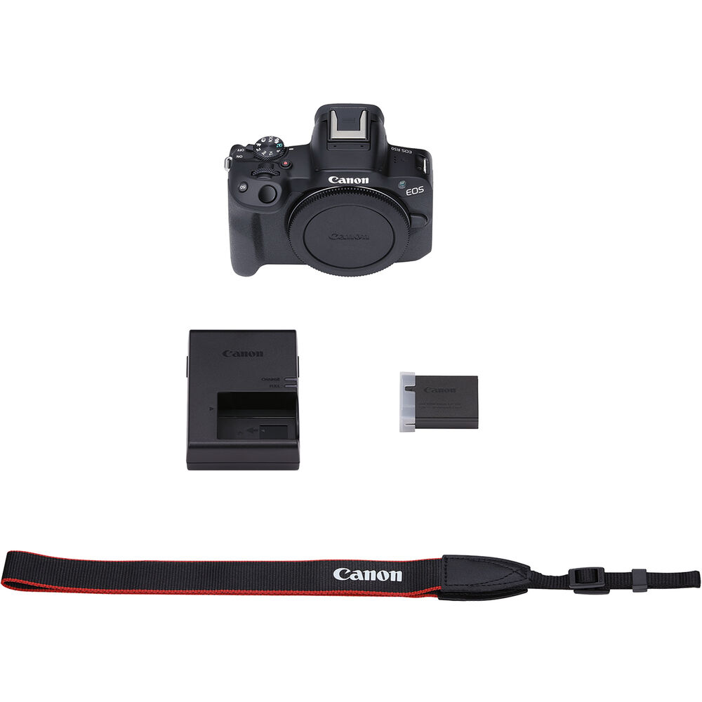 Canon EOS R50 spiegellose Kamera (Schwarz) 5811C002 – 12-teiliges Zubehörpaket