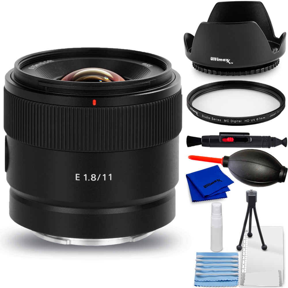 Sony E 11mm f/1.8 Lens SEL11F18 - 7PC Accessory Bundle