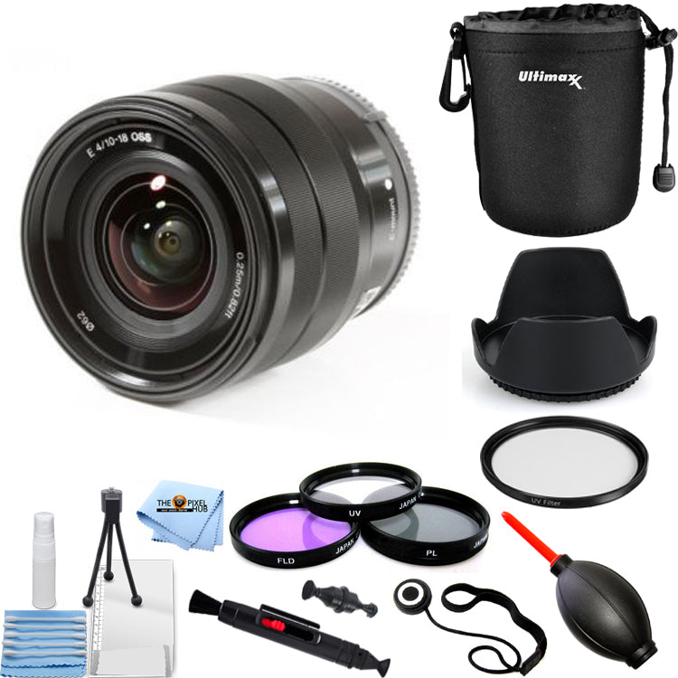 Sony 10–18 mm f/4 OSS Alpha E-Mount Weitwinkel-Zoomobjektiv – Filter-Kit-Paket