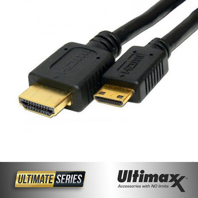 ULTIMAXX HDMI-auf-Mini-HDMI-Kabel Typ AC, 1,8 m, High Speed, vergoldet