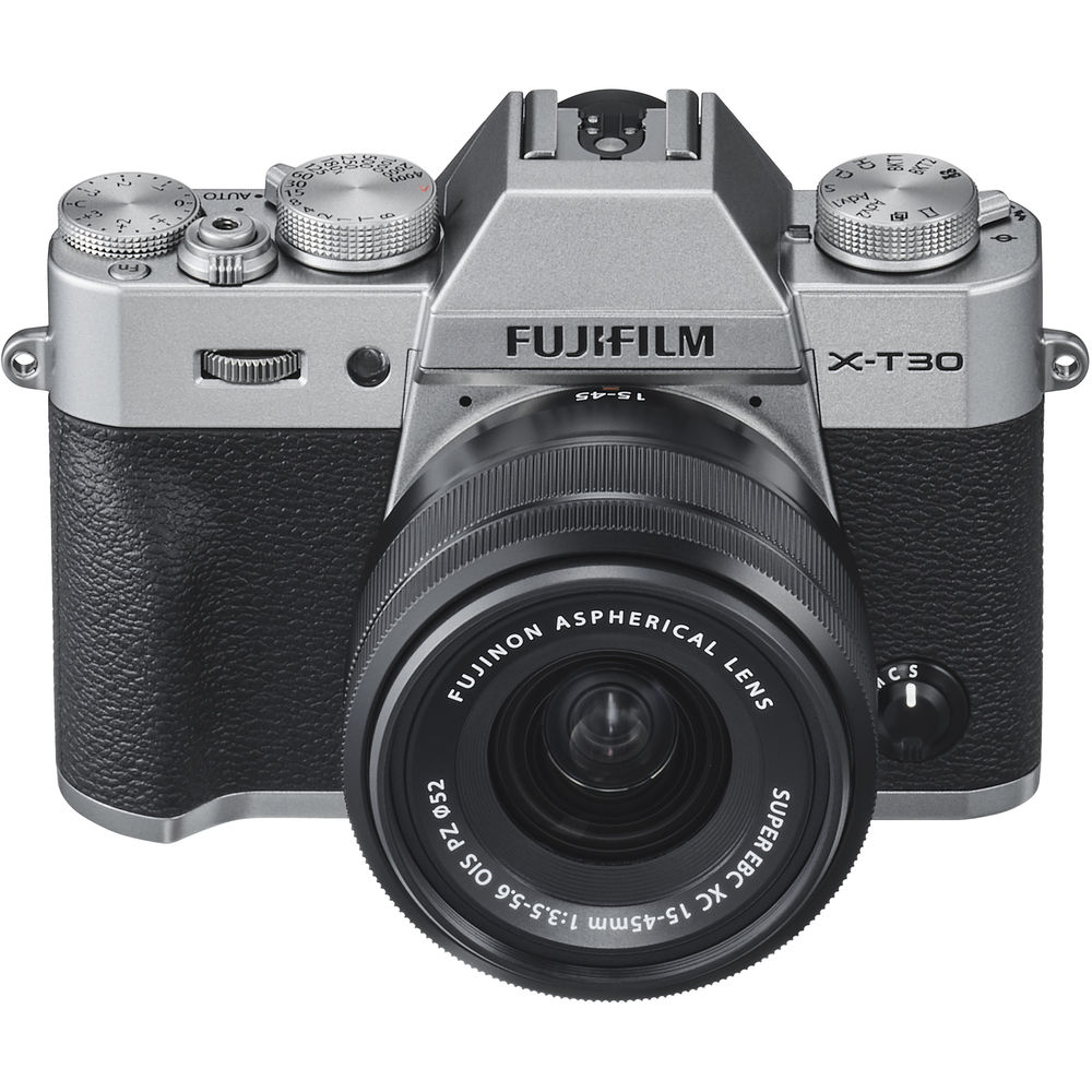 FUJIFILM X-T30 Mirrorless Digital Camera with 15-45mm Lens (Silver) - Bundle