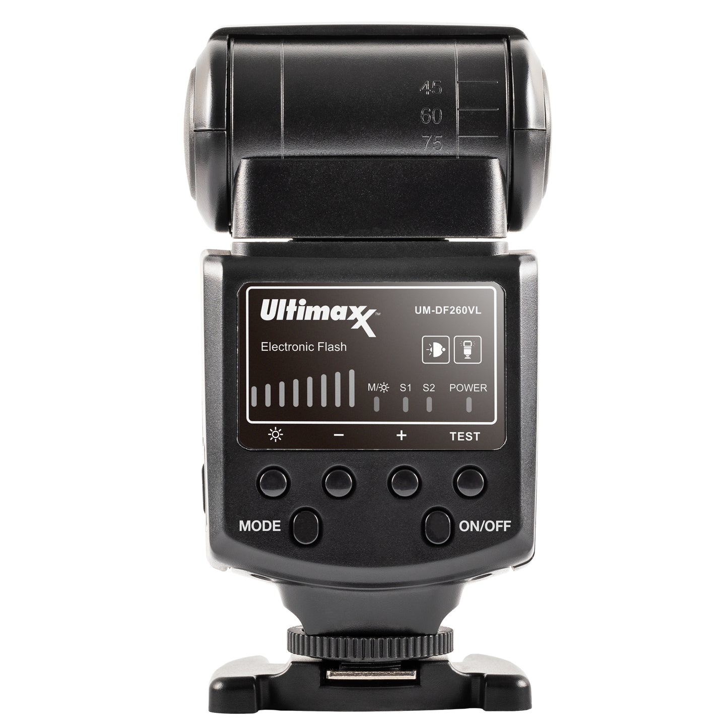 Ultimaxx Dynamic DF260VL Blitz Speedlite mit LED-Licht für Canon Nikon Fujifilm