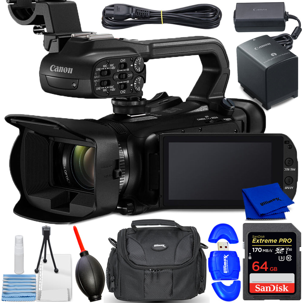 Canon XA65 Professional UHD 4K Camcorder PAL 5732C002 - 7PC Accessory Bundle