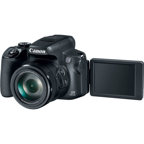 Canon PowerShot SX70 HS Digitalkamera 3071C001 + 32 GB + LED-Beleuchtungsset im Paket