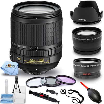 Nikon AF-S DX NIKKOR 18–105 mm 1:3,5–5,6G ED VR + Tele- und Weitwinkelobjektive