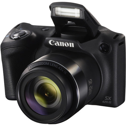 Canon PowerShot SX420 IS 20MP Digitalkamera (Schwarz) – Essential 32GB Bundle