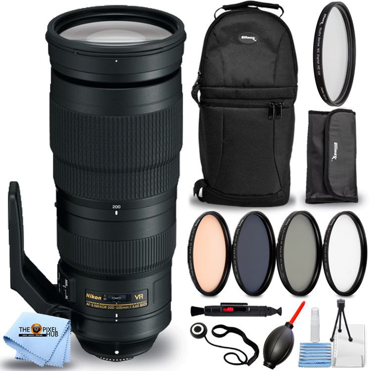 Nikon AF-S NIKKOR 200–500 mm 1:5,6E ED VR Zoomobjektiv 20058 – Filter-Kit-Paket