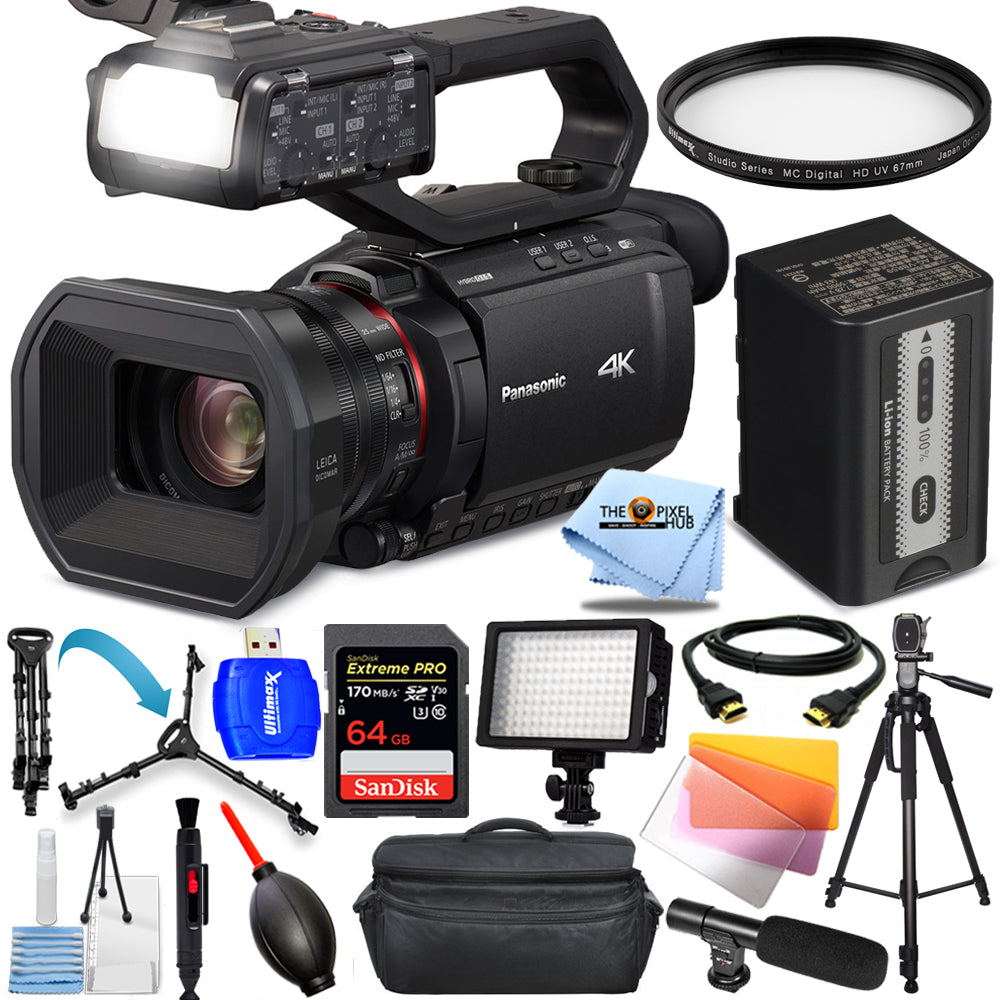 Panasonic AG-CX10 4K 60p Profi-Camcorder + 64 GB + LED-Licht + UV-Paket