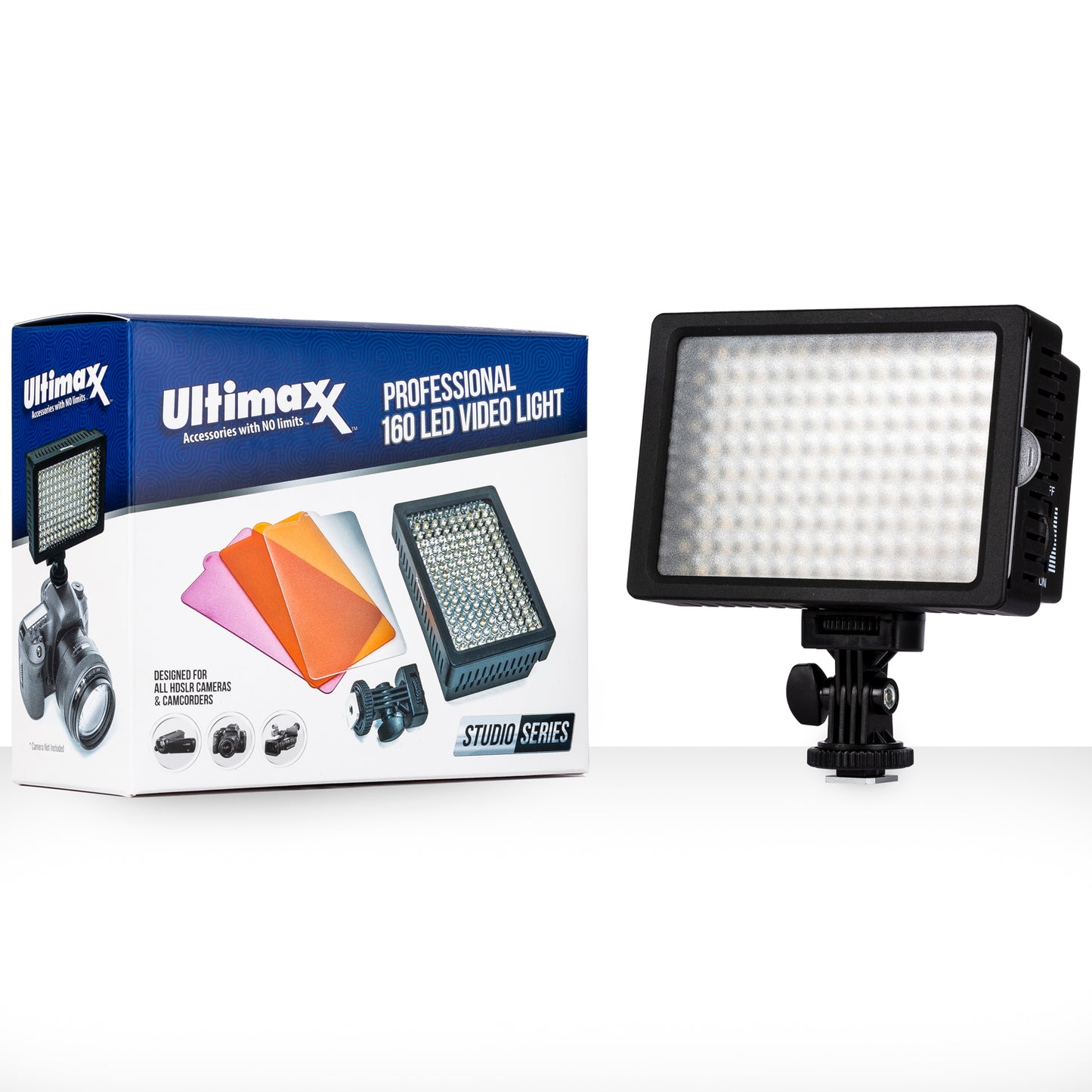 ULTIMAXX Professionelle dimmbare 160 LED-Licht-Videokamera für Canon Nikon Sony