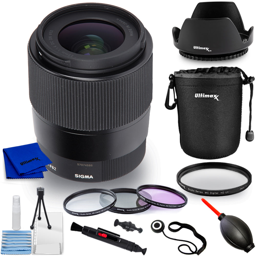 Sigma 23 mm f/1.4 DC DN Contemporary-Objektiv (Sony E) 348965 – 10-teiliges Zubehörpaket