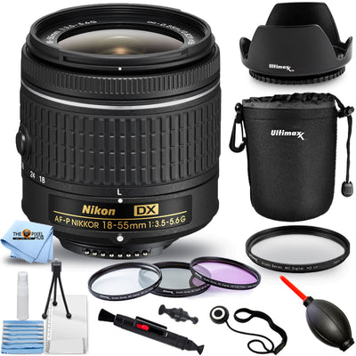 Nikon AF-P DX NIKKOR 18–55 mm 1:3,5–5,6G Objektiv, neu in weißer Box, Filter-Kit-Paket