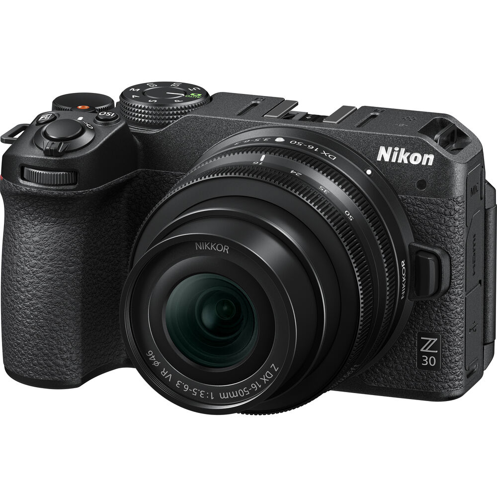 Spiegellose Nikon Z30-Kamera mit 16–50 mm und 50–250 mm Objektiven – 8-teiliges Zubehörset