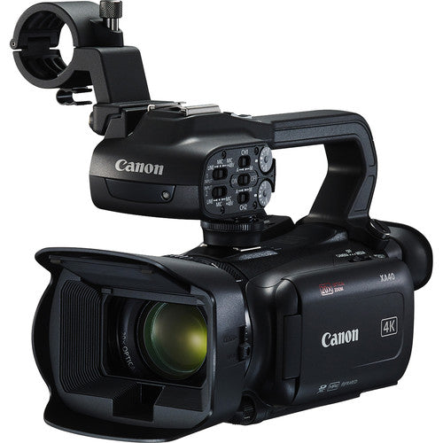 Canon XA40 Professioneller UHD 4K Camcorder PAL + 64 GB + LED-Licht + Stativ-Paket