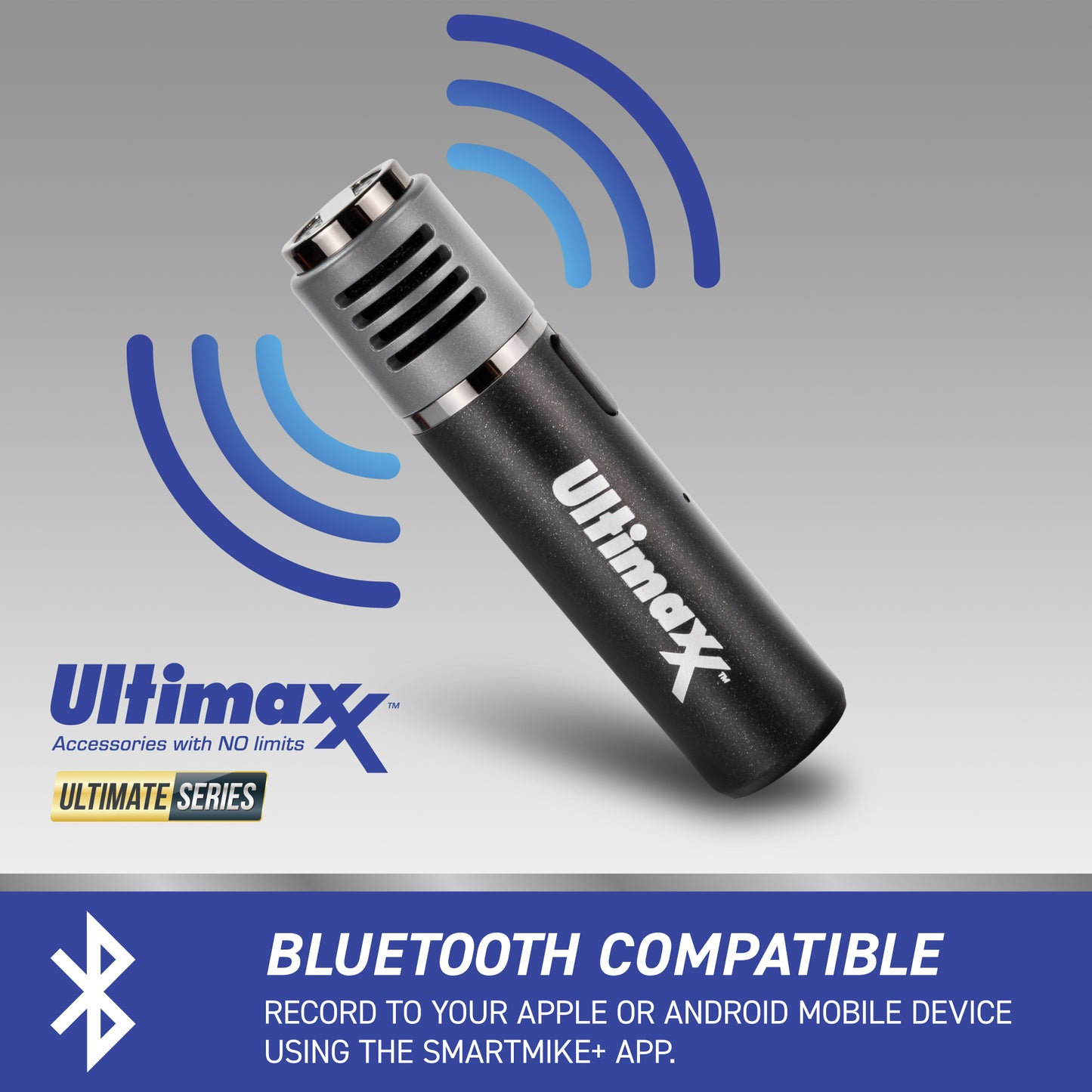 Ultimaxx Kabelloses Lavalier-Bluetooth-Mikrofon für iPhone und Android + LED-Ring-Vlog-Kit