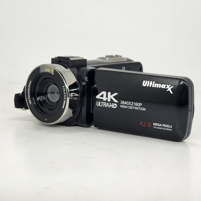 Ultimaxx 4K Ultra HD Camcorder Video-Vlogging-Kamera mit LED-Licht 42 MP, 18-facher Digitalzoom mit Fernbedienung 3,0-Zoll-LCD-Bildschirm Weihnachtsgeschenk